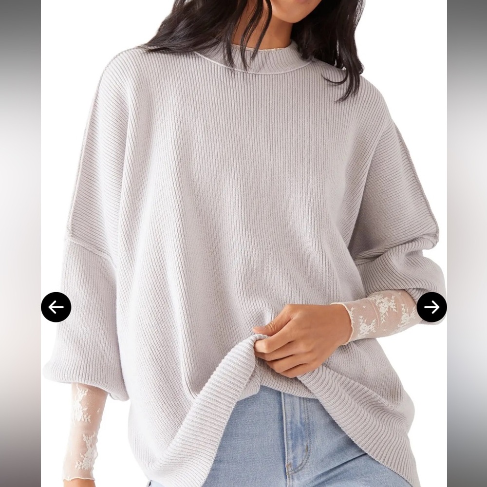 Free People Easy Street Light Purple/Gray Sweater